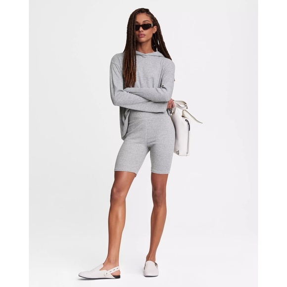 ✨RAG & BONE✨ NWT The Knit Rib Slim Fit Bike Short in Light Grey Sz XS - Picture 1 of 8